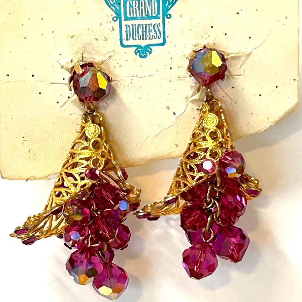 Vintage Grand Duchess Clip On‎ Earrings